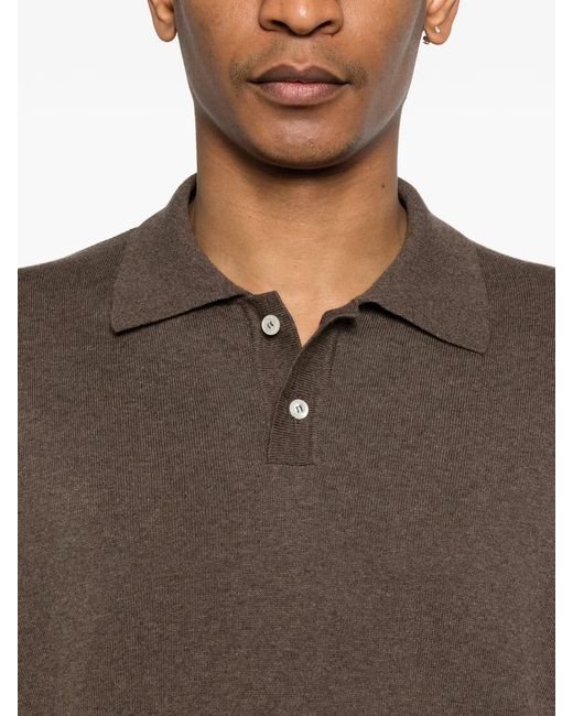 Woolrich Brown Knitted Polo for men
