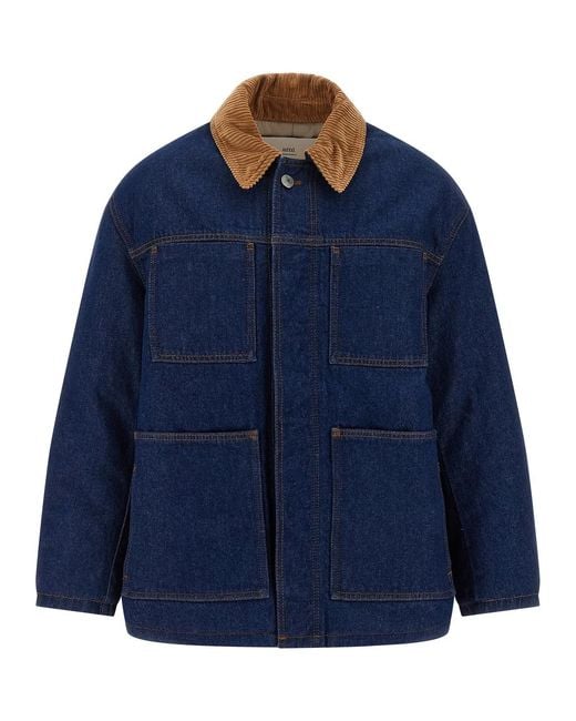 AMI Blue 'Worker' Jacket for men