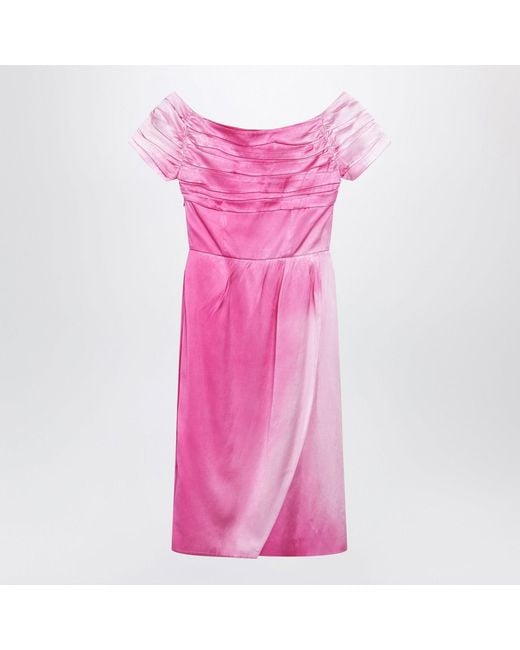 Prada Pink Fuchsia Washed Duchesse Dress
