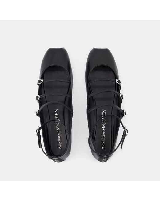 McQueen Black Cage Ballerinas