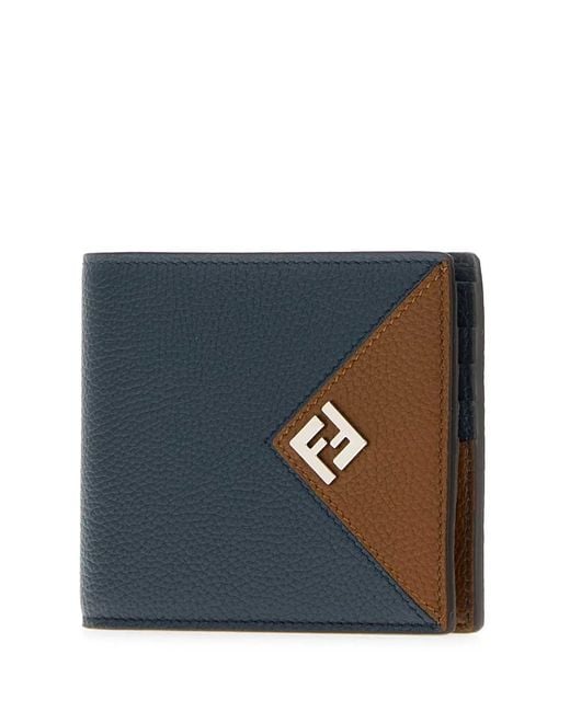 Fendi Blue Leather Lui Wallet for men