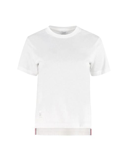Thom Browne White Cotton Crew-Neck T-Shirt
