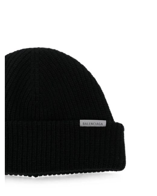Balenciaga Black Wool Beani for men