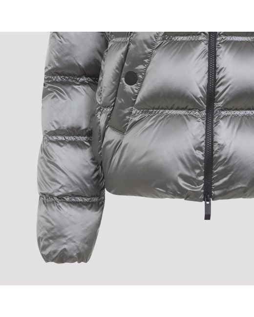 Moncler Gray Hooded Insulated Puffer Jacket