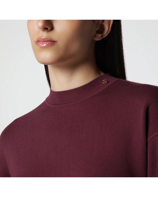Anine Bing Purple Viscose-Blend Knit Sweater