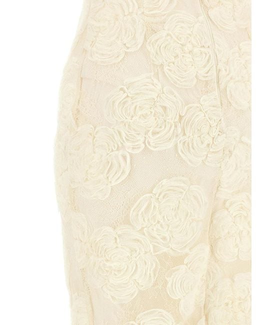 ROTATE BIRGER CHRISTENSEN White Rotate Birger Christensen 'Flower Mesh Tube' Dress