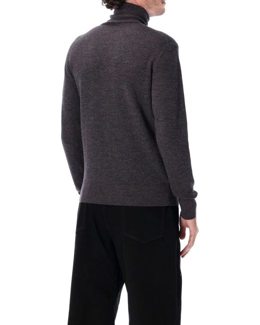Lemaire Blue Turtleneck Mouline for men