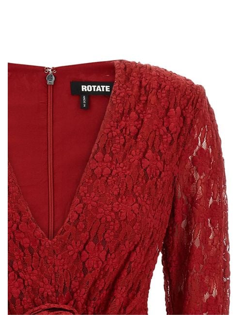 ROTATE BIRGER CHRISTENSEN Red Rotate Birger Christensen Lace Dress