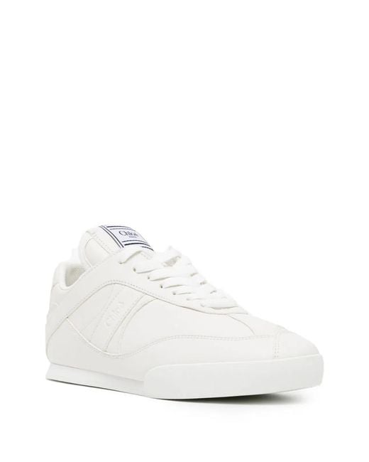 Chloé White Calf Leather Rubber Sneakers
