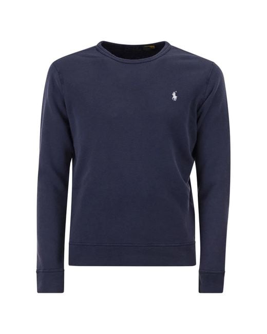 Polo Ralph Lauren Blue Terry Cloth Sweatshirt for men
