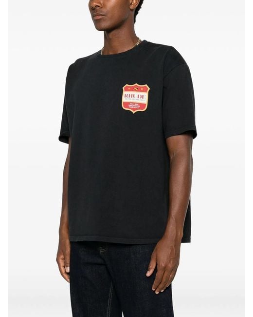 Rhude Black Filtaro Crest Tee for men