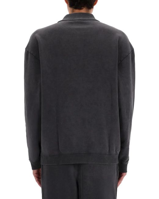 HUGO Black Polo Sweatshirt Delwy for men