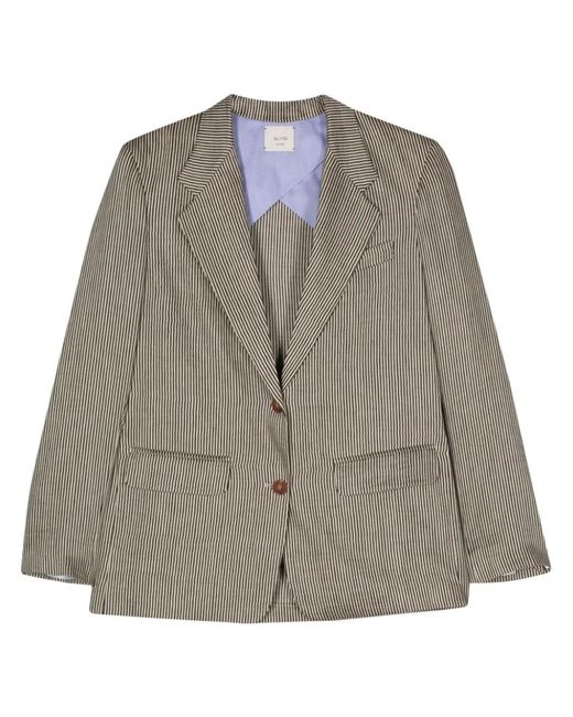 Alysi Gray Striped Single-Breasted Jacket