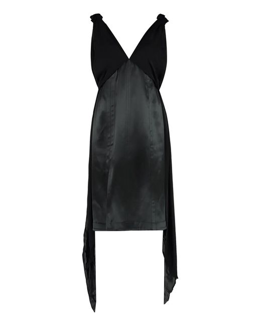Bottega Veneta Black Silk Midi-Dress