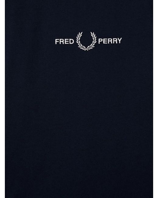 Fred Perry Blue Embroidered T-Shirt
