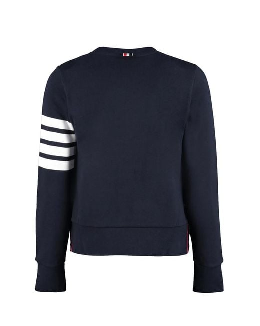 Thom Browne Blue Cotton Crew-Neck Sweatshirt