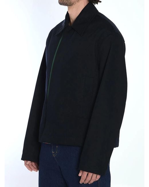Gucci Blue Cotton Gabardine Jacket for men