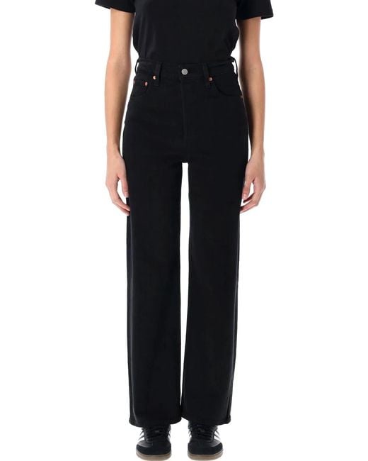 Levi's Black Ribcage High-Rise Ankle Jeans