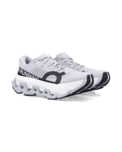 On Shoes Metallic Cloudmonster 3 Hyper Running Shoes Glacier for men