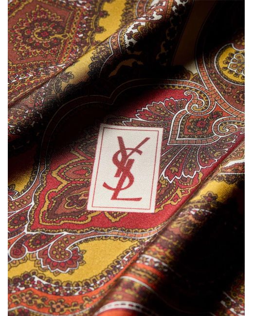 Saint Laurent Brown Square Scarf