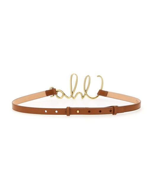 Chloé White Logo Buckle Belt