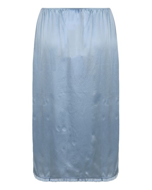 Prada Blue Silk Skirt