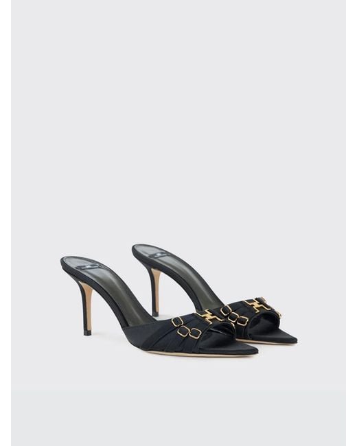 Elisabetta Franchi Black Leather Sandal