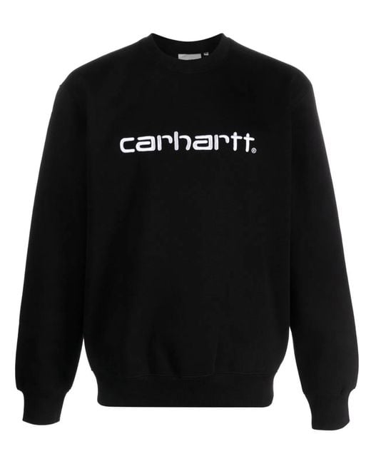 Carhartt Black Logo Cotton Sweatshirt for men