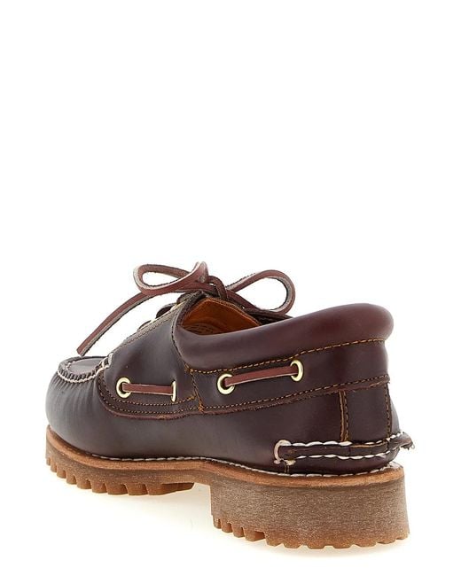 Timberland Brown 3-Eye Lug' Boat Shoe for men