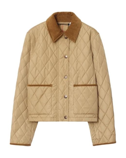 Burberry Natural Quilted Jacket With Snaps