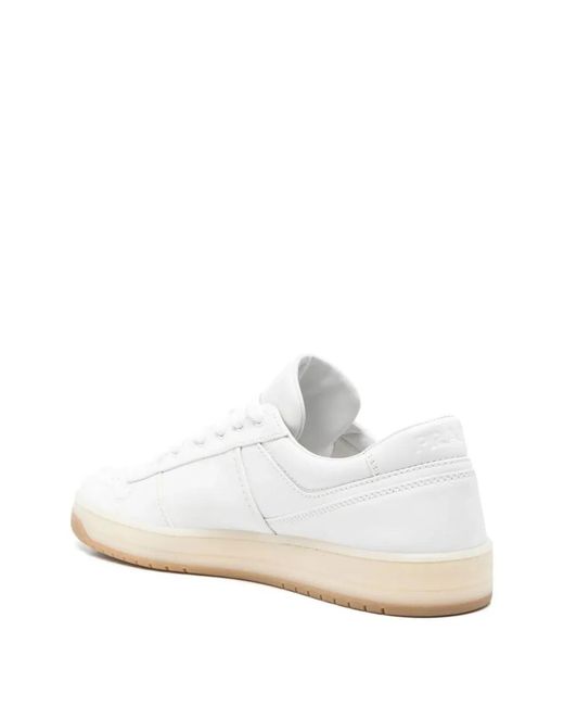 Prada White Downtown Leather Sneakers for men