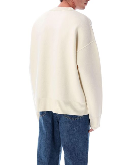 AMI White Ecru Wool Sweater