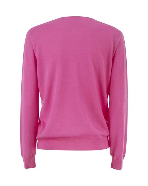 Vanisé Pink Cashmere V-Neck Jumper