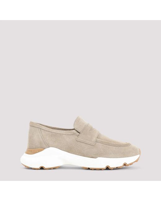 Tod's Natural Tobacco Light Suede Leather Sport Runner