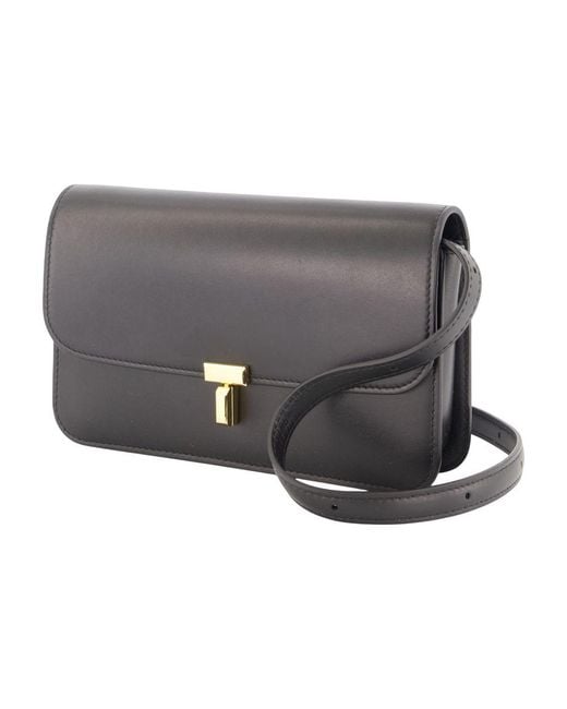 Totême Black T-Lock Crossbody