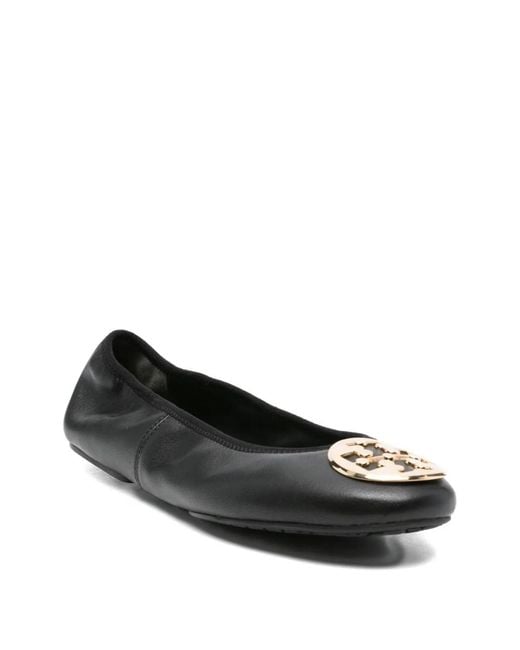 Tory Burch Black Reva Travel Ballerinas