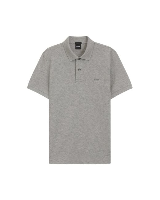 Boss Gray Cotton Polo for men