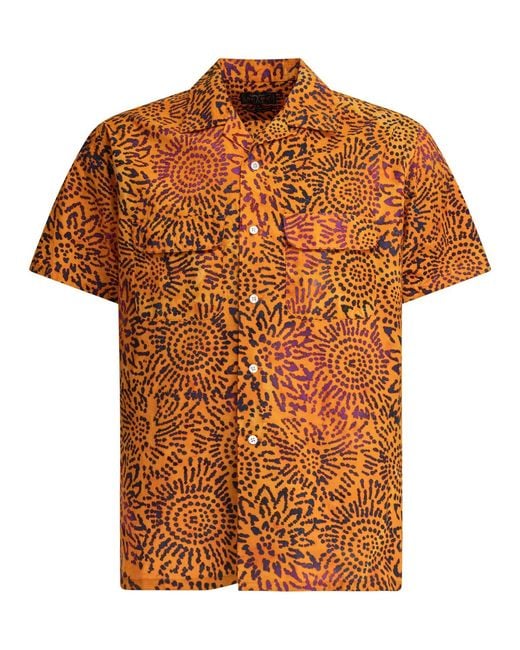 Beams Plus Orange Cotton Shirt for men