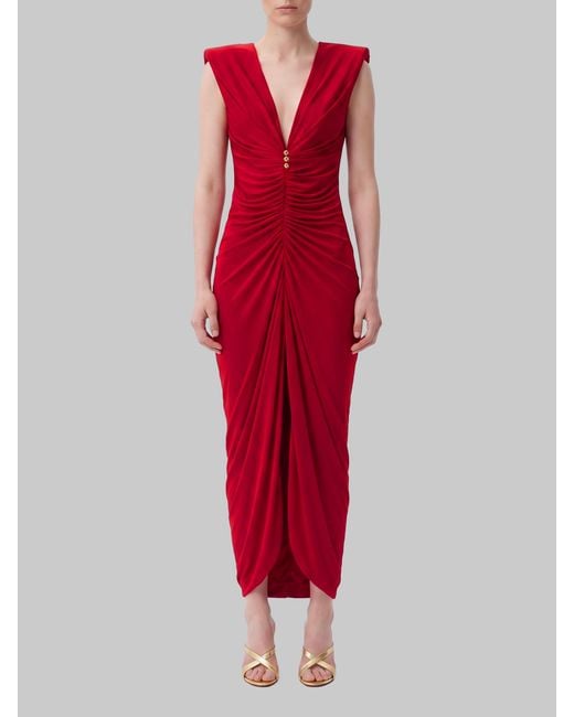 Versace Red Viscose Jersey Evening Dress