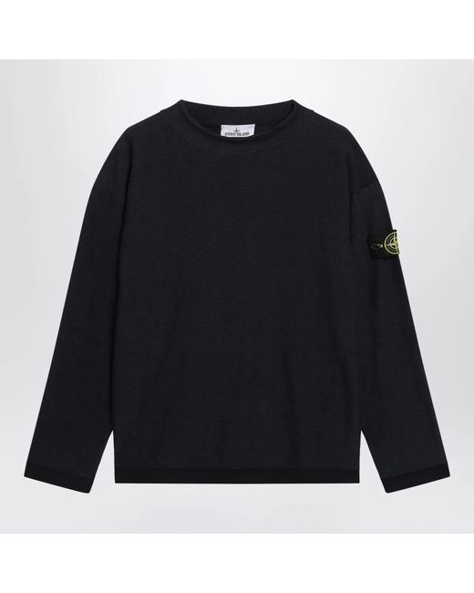 Stone Island Black Crater Neck Jumper for men