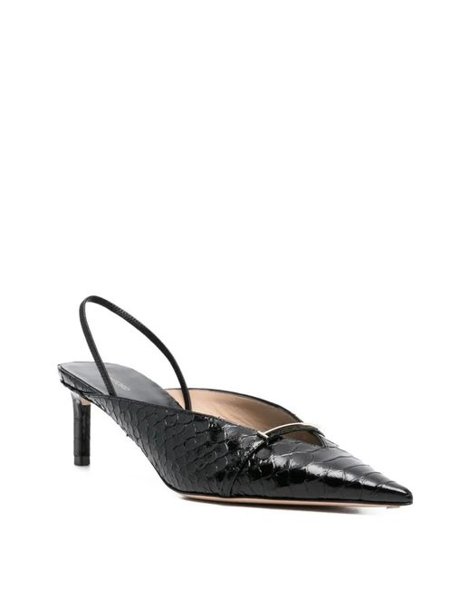 Tom Ford White Julienne Semi Shiny Python-Effect Leather Slingback Pumps
