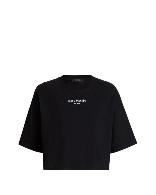 Balmain Black Cotton T-Shirt