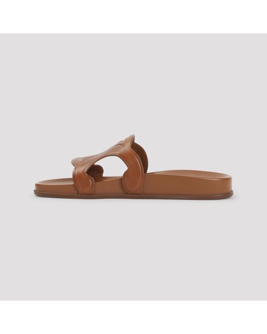 Céline Brown Tan Triomphe Slide