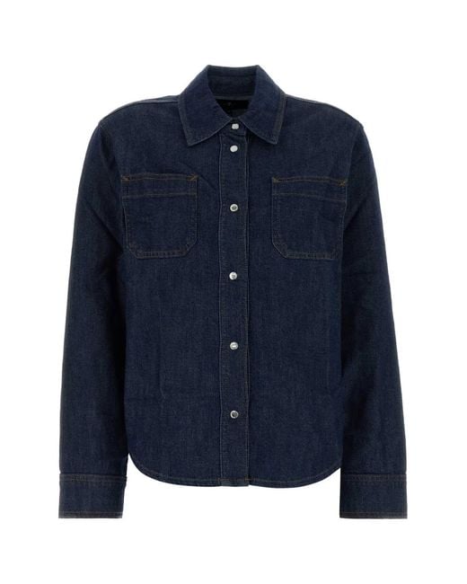7 For All Mankind Blue Camicia Utility Classic Shirt