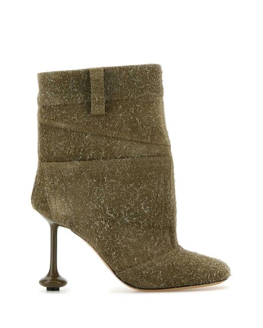 Loewe Green Khaki Suede Toy Panta Ankle Boots