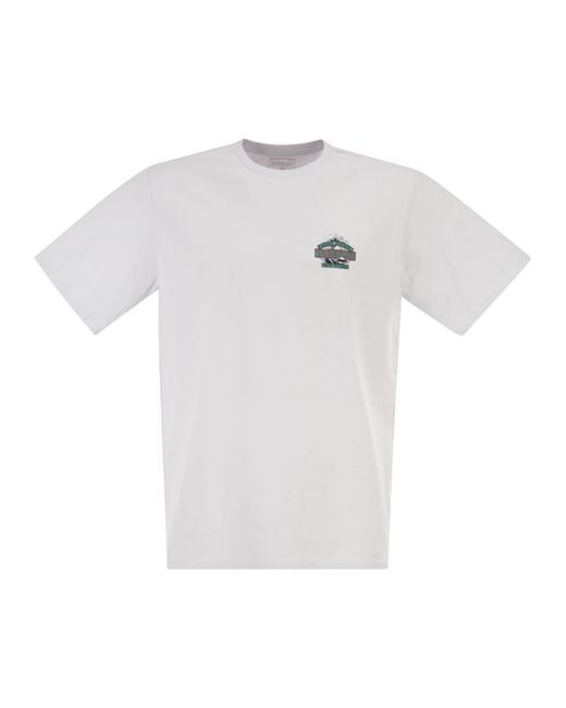 Patagonia White T-Shirt With Logo And Print On The Back for men