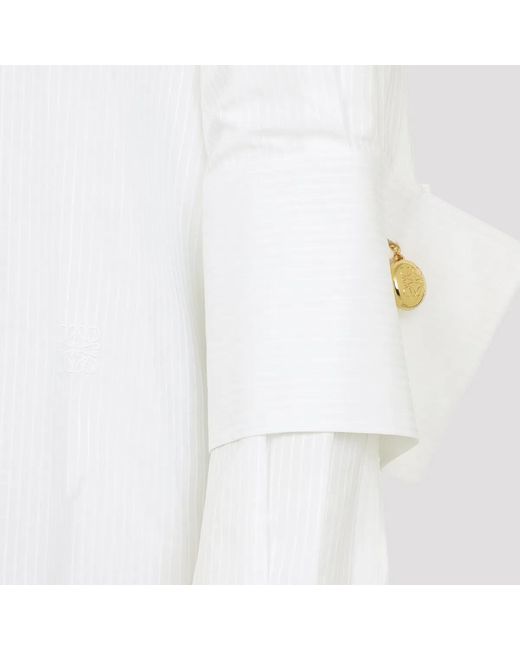 Loewe White Cotton Poplin Shirt With Anagram Pebble Cufflinks