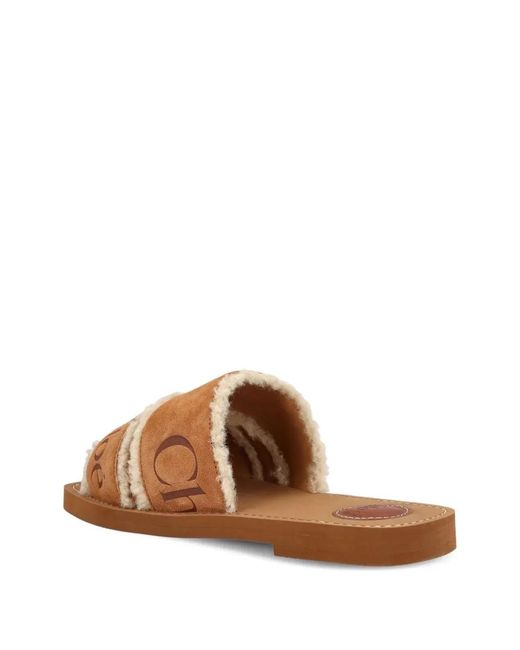 Chloé Brown Woody Slides