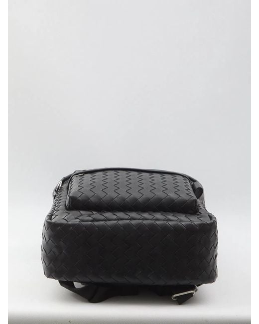 Bottega Veneta Black Classic Woven Backpack for men