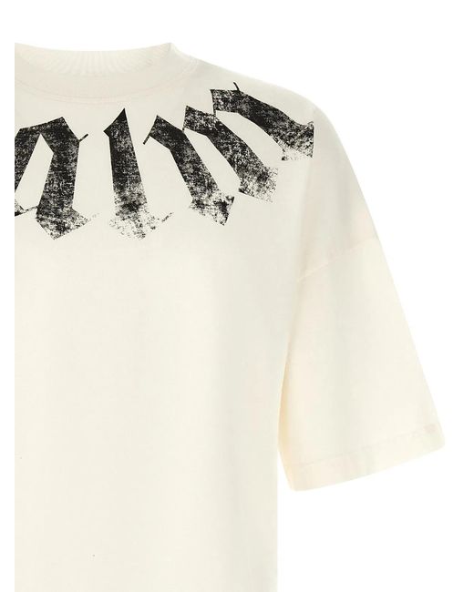 Palm Angels White Printed T-Shirt for men